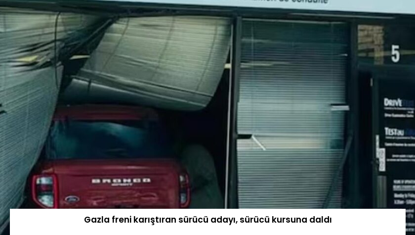 Gazla freni karıştıran sürücü adayı, sürücü kursuna daldı