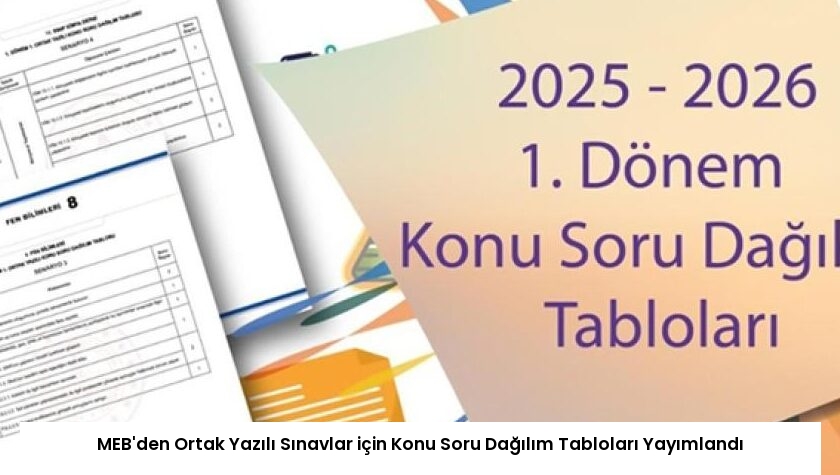 MEB’den Ortak Yazılı Sınavlar için Konu Soru Dağılım Tabloları Yayımlandı