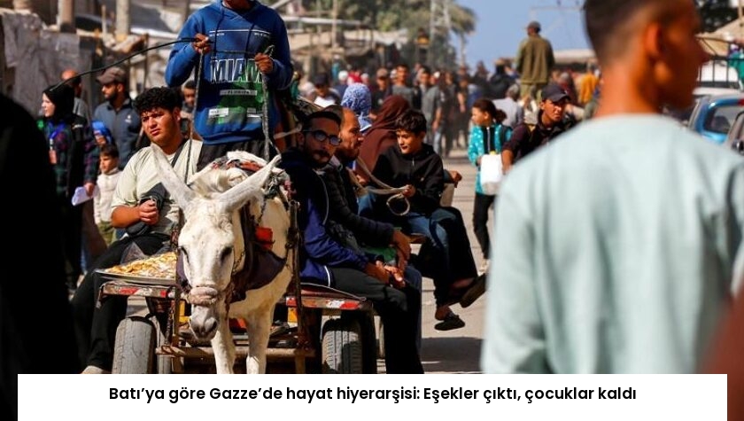Batı’ya göre Gazze’de hayat hiyerarşisi: Eşekler çıktı, çocuklar kaldı