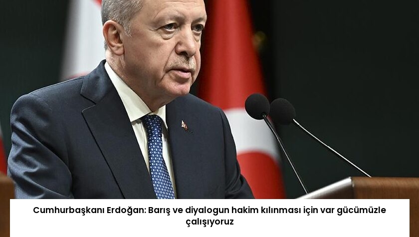 Cumhurbaşkanı Erdoğan: Barış ve diyalogun hakim kılınması için var gücümüzle çalışıyoruz