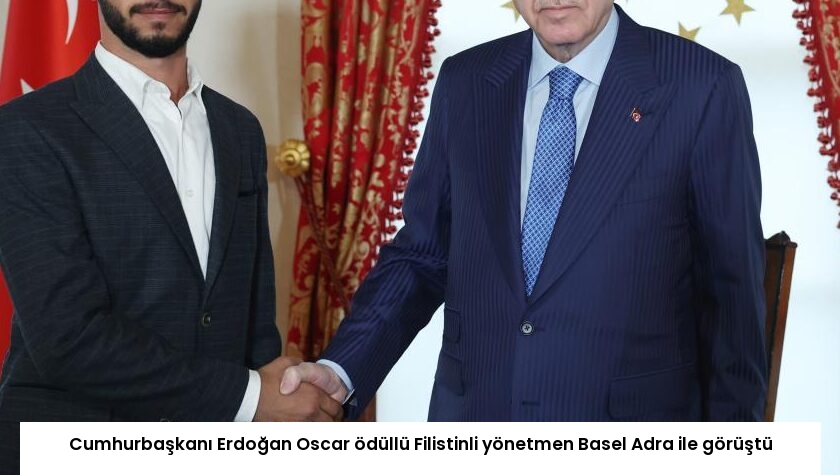 Cumhurbaşkanı Erdoğan Oscar ödüllü Filistinli yönetmen Basel Adra ile görüştü