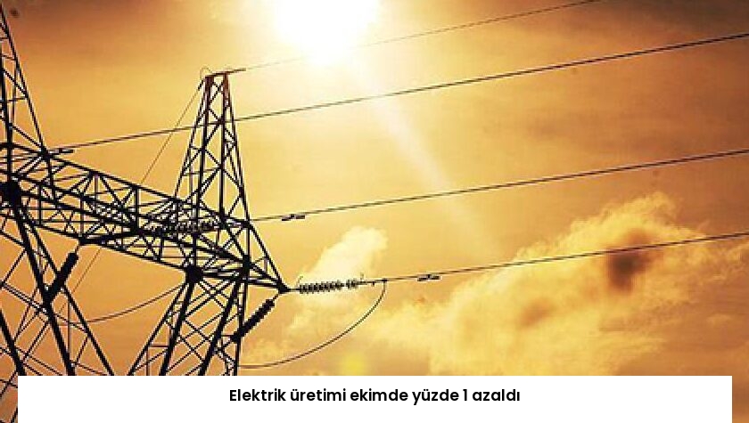 Elektrik üretimi ekimde yüzde 1 azaldı