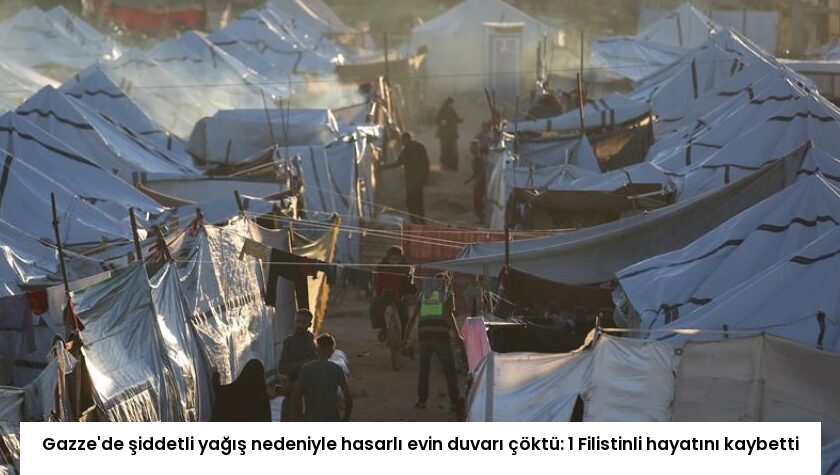 Gazze’de şiddetli yağış nedeniyle hasarlı evin duvarı çöktü: 1 Filistinli hayatını kaybetti