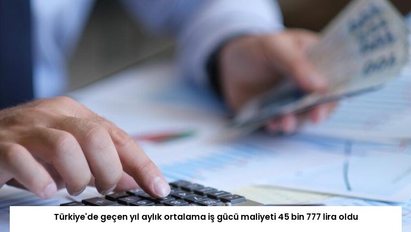 Türkiye’de geçen yıl aylık ortalama iş gücü maliyeti 45 bin 777 lira oldu