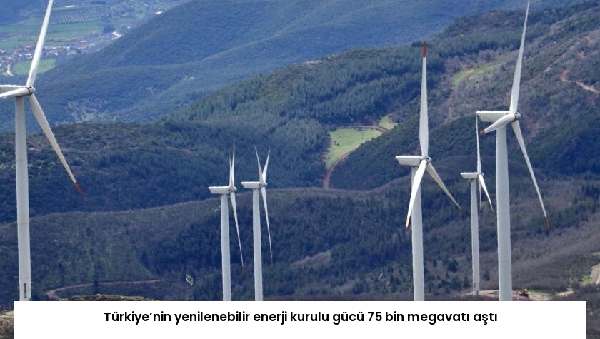 Türkiye’nin yenilenebilir enerji kurulu gücü 75 bin megavatı aştı