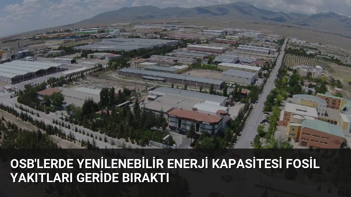 OSB’lerde Yenilenebilir Enerji Kapasitesi Fosil Yakıtları Geride Bıraktı
