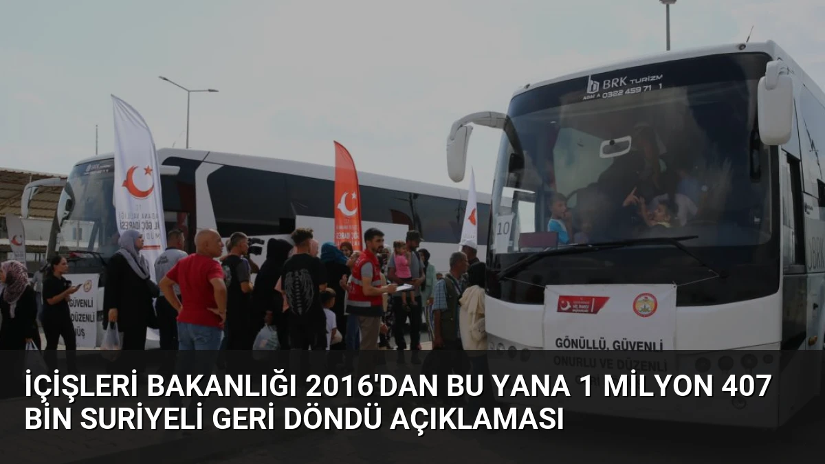 İçişleri Bakanlığı 2016’dan Bu Yana 1 Milyon 407 Bin Suriyeli Geri Döndü Açıklaması