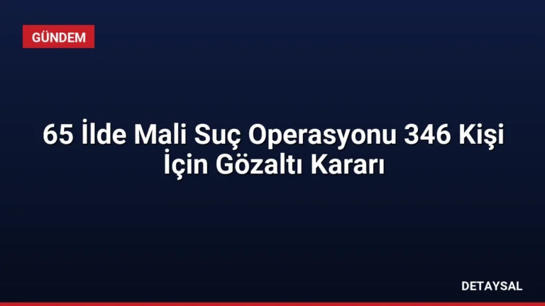 65 İlde Mali Suç Operasyonu 346 Kişi İçin Gözaltı Kararı