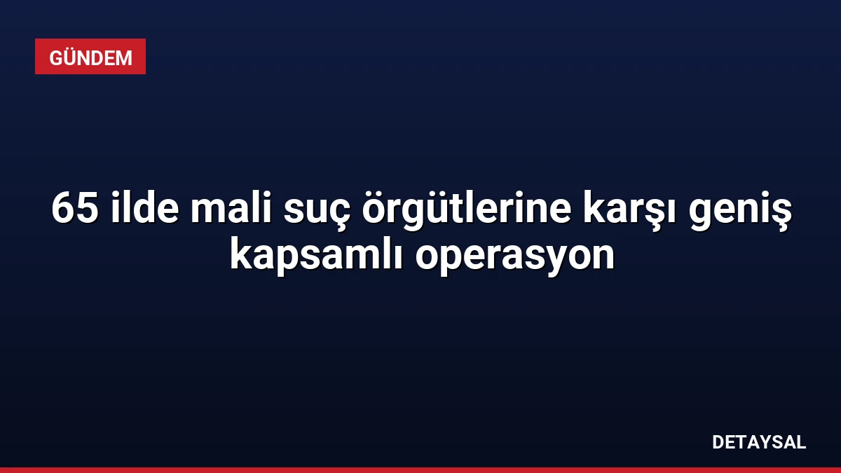 65 ilde mali suç örgütlerine karşı geniş kapsamlı operasyon