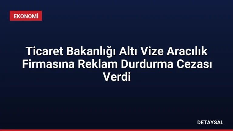 Ticaret Bakanlığı Altı Vize Aracılık Firmasına Reklam Durdurma Cezası Verdi