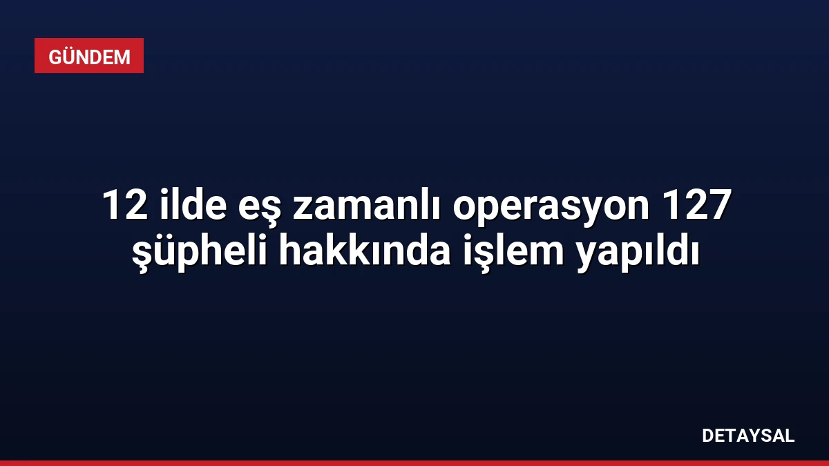 12 ilde eş zamanlı operasyon 127 şüpheli hakkında işlem yapıldı