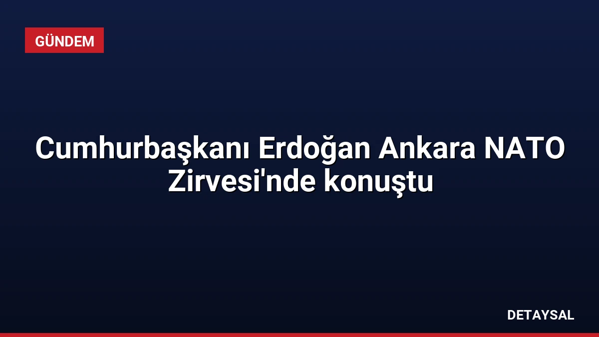 Cumhurbaşkanı Erdoğan Ankara NATO Zirvesi’nde konuştu
