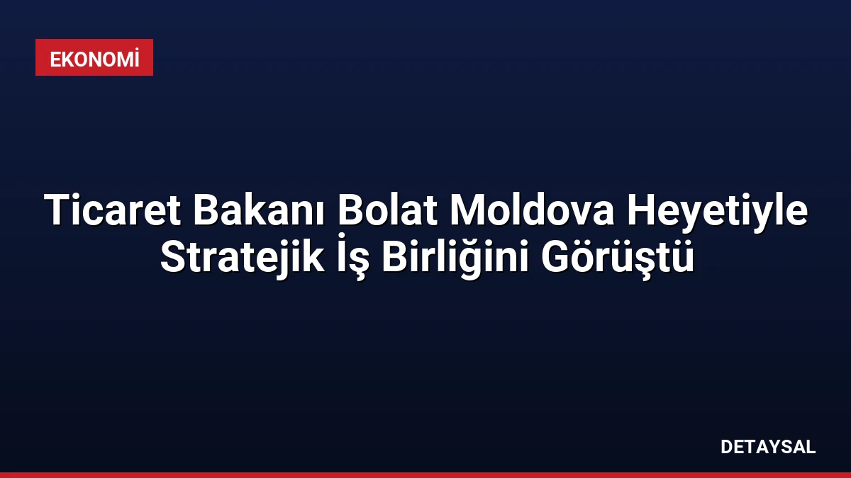 Ticaret Bakanı Bolat Moldova Heyetiyle Stratejik İş Birliğini Görüştü