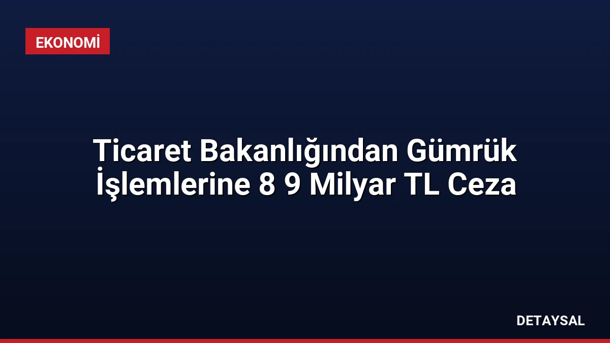 Ticaret Bakanlığından Gümrük İşlemlerine 8 9 Milyar TL Ceza