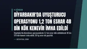 Diyarbakır’da Uyuşturucu Operasyonu 1,2 Ton Esrar 48 Bin Kök Kenevir İmha Edildi