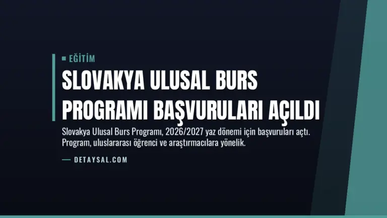 Slovakya Ulusal Burs Programı Başvuruları Açıldı