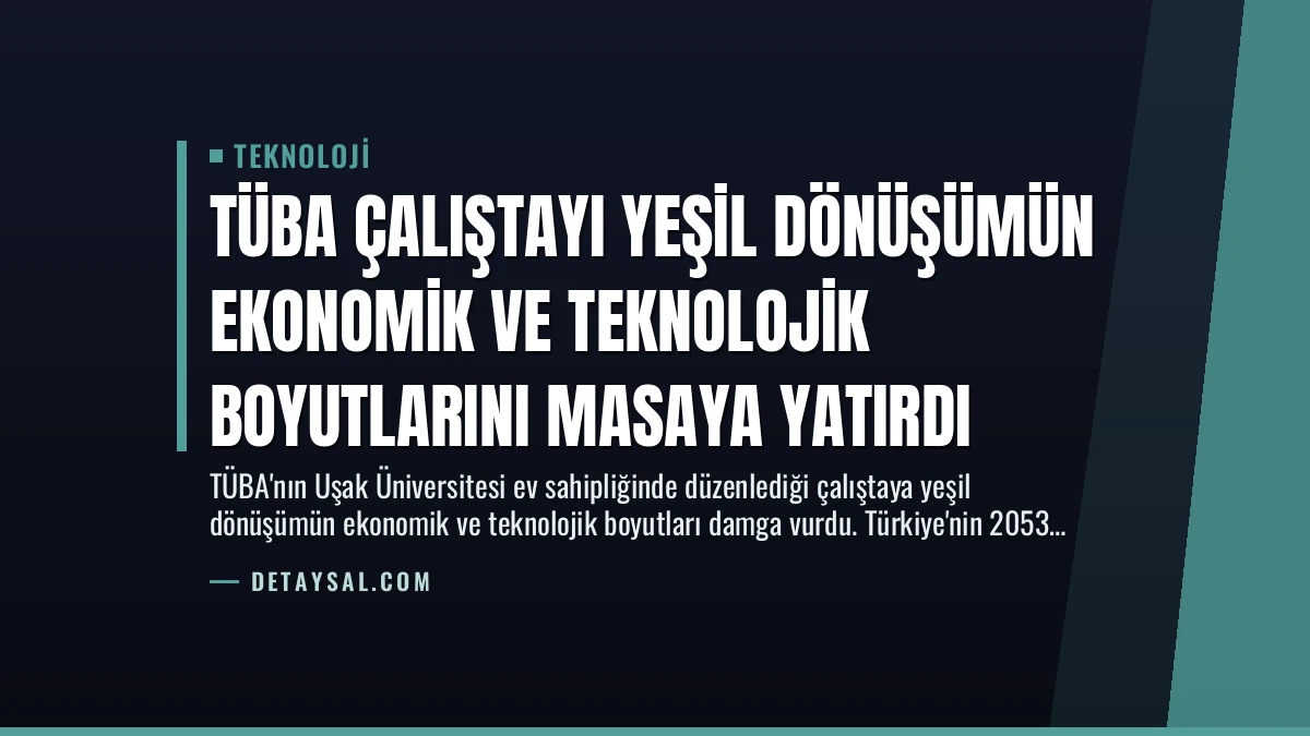 TÜBA Çalıştayı Yeşil Dönüşümün Ekonomik ve Teknolojik Boyutlarını Masaya Yatırdı